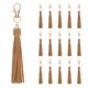 thumbnail image 1 of Uxcell 18-Pack Borlas de Cuero PU 5.9 Pulgadas Pequeñas Borlas para Llaveros Marrón Claro con Anillos para Manualidades de Bricolaje, 1 of 7