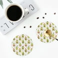 thumbnail image 5 of Bingfone Vintage Avocado Playing Music Leather Drinks Coasters with Set of 6,Suitable for Home Kitchen,Coffee Cup Coasters Home Gift, 5 of 9