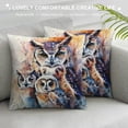thumbnail image 3 of Orinice Owls Watercolor Fantasy Art Graphic Decorative Cushion Cover for Home Couch Living Room Bed Sofa - Pillow Covers for Car Couch Bedroom (1PC) 22x22in, 3 of 5