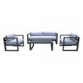 thumbnail image 3 of Modrest Weber Modern Fabric & Aluminum Outdoor Sofa Set in Gray/Black, 3 of 5