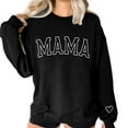 thumbnail image 5 of yoeyez Mama Sweatshirts for Women Oversized Crewneck Sweatshirt Loose Fit Casual Long Sleeve Pullover Spring Outfits 2025 Sweater Tops for Mother's Day Black XS, 5 of 7