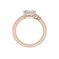 thumbnail image 2 of 0.70 Ct Brilliant Emerald Cut Natural Diamond Accents Elegant Ring for Women Solid 18K Rose Gold Size 6, 2 of 8