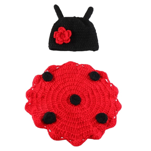 Linaichen Newborn Hat 1 Set Baby Ladybug Photography Prop Boys Girls Photo Shoot Prop Outfits