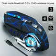 Q13B Wireless Mouse Silent Colorful Breathing Light 2.4G 2400DPI 6 ...