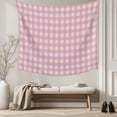 thumbnail image 5 of Pink Small Tapestry for Bedroom Wall Hanging Tapestry, Grid Checkered Plaid Gingham Lattice Trellis Ceiling Backdrop Tapestries Poster Blanket Wall Decor for Teens Room Living Room Dorm 23" x 28", 5 of 8
