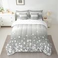 thumbnail image 2 of Homewish Chic Diamond 7-Piece Twin Bedding Sets,Glitter Print Bedding Comforter Set,Gray Silver Sheet Sets For Girls Kids,Super Cozy Room Decor, 2 of 8