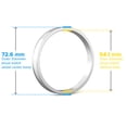 thumbnail image 2 of Hubcentric Rings (Pack of 4) - 54.1mm ID to 72.6mm OD - Silver Aluminum Hubrings - Only Fits 54.1mm Vehicle Hubs and 72.6mm Wheel Centerbore - Compatible with Scion Mazda Toyota, 2 of 7