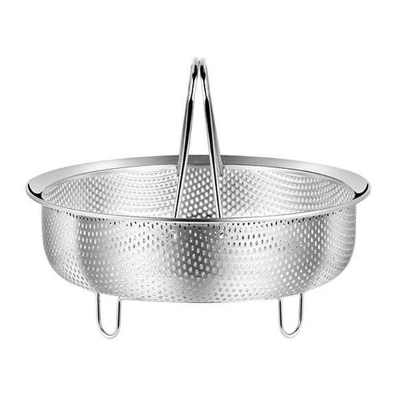 Vsenkes Stainless Steel Rice Steamer with Handle Multifunctional Food Steamer Basket