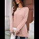 thumbnail image 4 of Camiseta Holgada de Larga con Cuello Redondo y Estampado Geométrico de Jacquard para Mujer, Ropa de Invierno 2025 Rosa S, 4 of 10