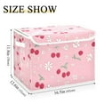 thumbnail image 5 of Yayeee Collapsible Cube Storage Bin with Lid Fabric Closet Decorative Basket with Handles, Pink Cute Cherry Pattern, 5 of 7