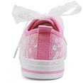 thumbnail image 3 of Girls Kids Sneakers Canvas Shoes Star Toddler Child Sparkle Low Top Lace Up Non Slip Rubber Sole Lightweight Breathable Walking Outdoor, 3 of 6