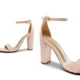 thumbnail image 4 of Women's High Chunky Heel Sandals Ankle Strap Open Toe Platform Pump Sandal Shoes Hi-Chunk Pink/Suede Size 5, 4 of 6