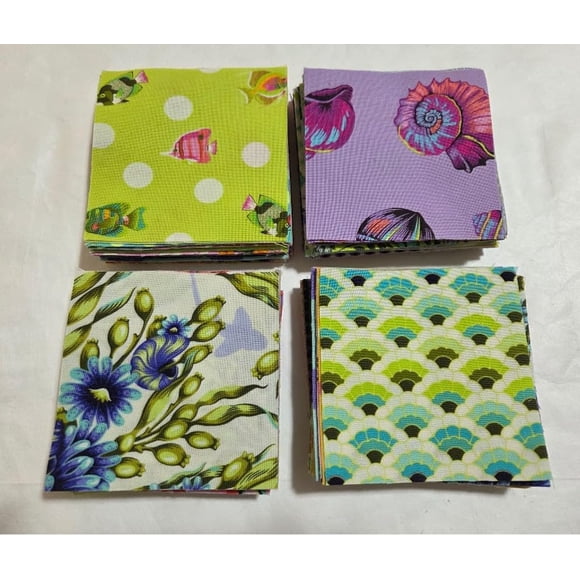 Pack de retazos de tela FreeSpirit Tula Pink 100 % algodón 10 x 10 cm