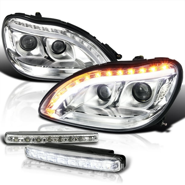 Spec D Tuning Chrome Led Signal Projector Headlights Led Fog Lamps Compatible With 1998 2006