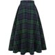 thumbnail image 2 of Falda larga de otoño e invierno a cuadros de cintura alta para mujer Tartán verde 2XL Tartán verde 2XL Xishao ropa, 2 of 2