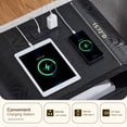 thumbnail image 3 of Keywhat Modern Fluted Nightstand set of 2, 24" End Table with Charging Station, 2 Drawers and Metal Handles for Bedroom/Living Room, Black Oak, 3 of 6