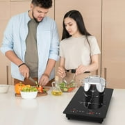 VBGK Double Induction Cooktop, 2000W 2 Burner Electric Countertop 12 inch Hot Plate with Touch Control, Timer, Child Lock for Home Kitchen Cooking