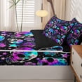 thumbnail image 5 of Homewish Happy Halloween Zipper Twin Comforter Sets with Fitted Sheet and 2 Pillowcases,Multicolor Gradient Skull Zipper Bedding Set,Green Purple,Black Reversible,4pcs, 5 of 8
