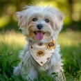 thumbnail image 2 of Dog Bandana 1 Pack,Yellow Brown Green Leaf Sunflower Pattern Bandanas for Dogs,Cat Bandana,Small/ Large Dog Bandana 2 Size,Dog Bandanas, 2 of 6