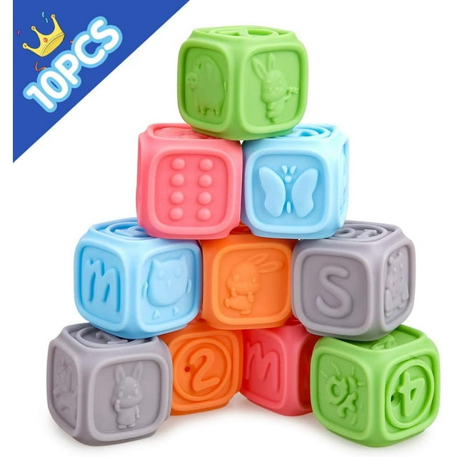 Juguetes para bebés de 0 3 6 12 meses, bloques de construcción suaves para bebés para niños pequeños, juguetes para niños educativos para bebés Ormromra LN-1021