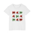 thumbnail image 2 of Odeerbi Kids Boys Girls Christmas T-shirt Fashion Cute Christmas Printed Casual Short Sleeve Cotton Top Shirt Kids Clothes White, 2 of 5