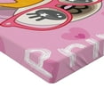 thumbnail image 2 of Ambesonne Feminine Fitted Sheet, Happy Cartoon Cat, Twin Size, Yellow and Pink, 2 of 3