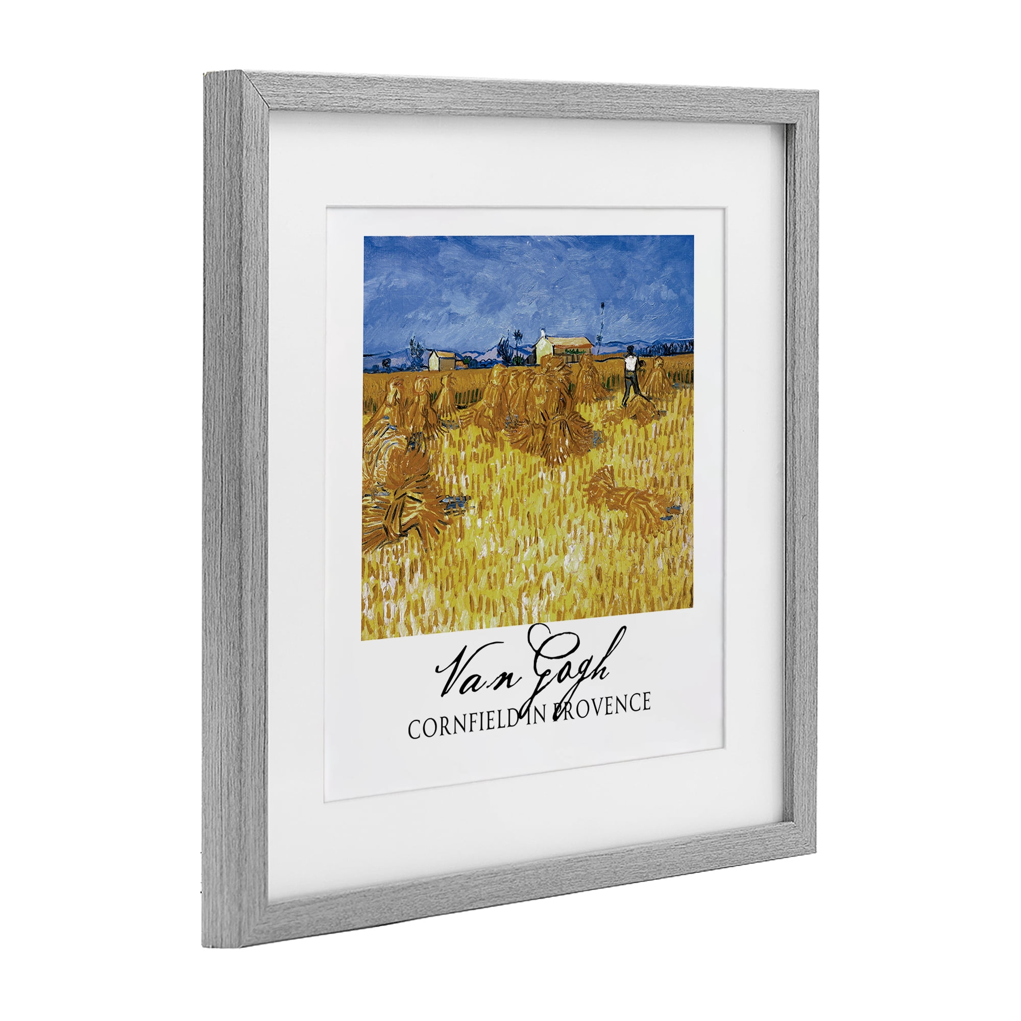 Stupell Industries Van Gogh Cornfield Provence Gray Framed Print Under Glass, design by Vintage Hustle