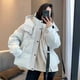 thumbnail image 2 of Chaqueta de plumón para mujer, larga y corta, nueva pareja de 2024, chaqueta de plumón de pato blanco gruesa y cálida, abrigo holgado informal con capucha, 2 of 5