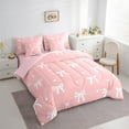 thumbnail image 3 of Castle Fairy Kawaii Ribbon Bowknot 7Pcs Bedding Comforter Set for Children Girls Teens,Dreamy Princess Queen Bedding Sets Super Cozy,Cute Bow Queen Sheet Sets,Super Cozy Room Decor, 3 of 8