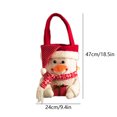 thumbnail image 3 of Christmas Tote Bag for Holiday Gifts - Reusable Fabric Gift Bag with Snowman Santa Claus Design - Party Favor Candy Treat Bags for Xmas Decorations, 3 of 6