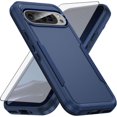 thumbnail image 1 of KOMI Phone Case Compatible with Google Pixel 9/9 Pro 5G Tempered Glass Screen Protector Cover and Slim Thin Hybrid Full Body Protective Mobile Cell Accessories Pixel9 9Pro Nine Women Men Blue, 1 of 5