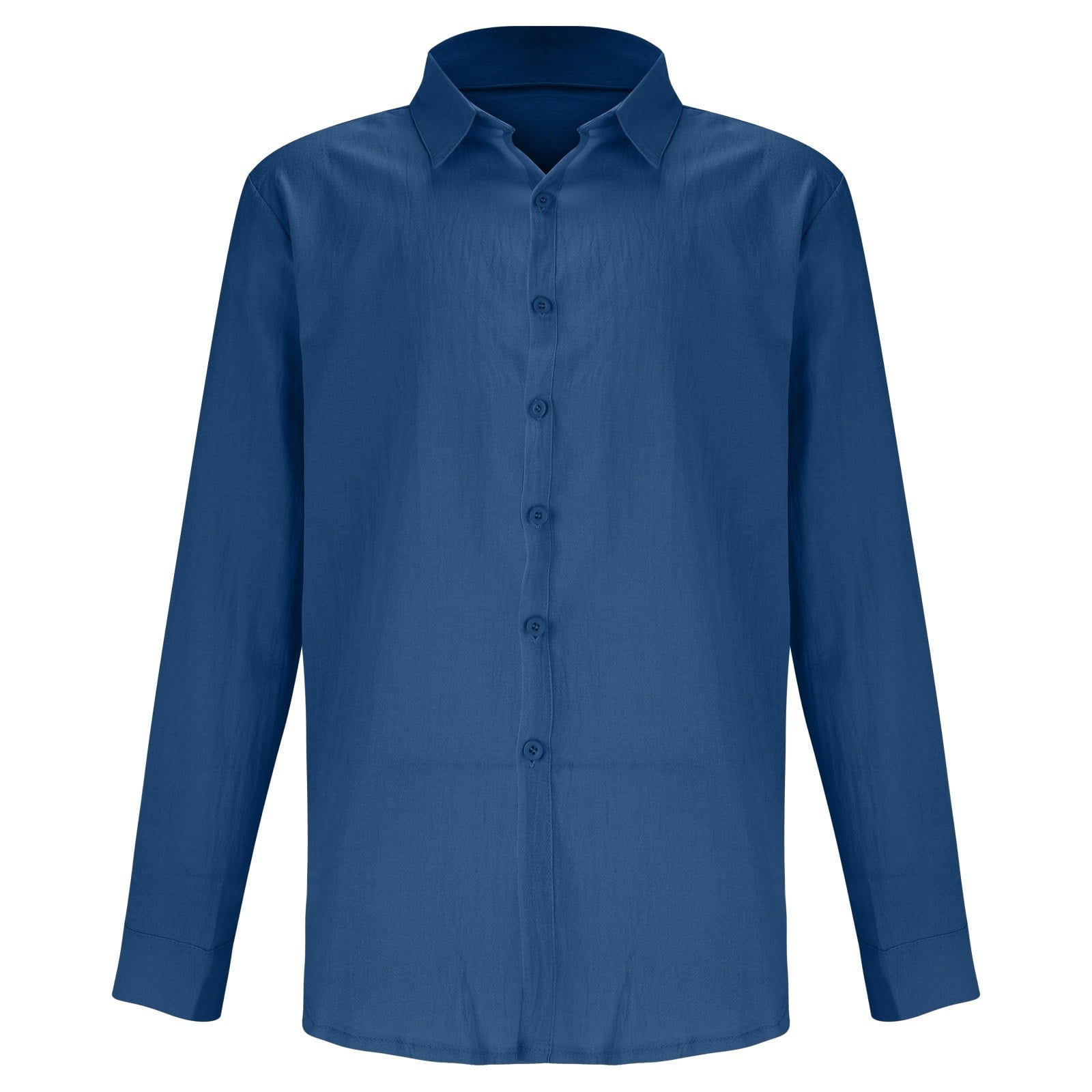 MHL.│mens│shirt Premium Cotton Linen Long Sleeve Mens Shirt - Retro V-Neck