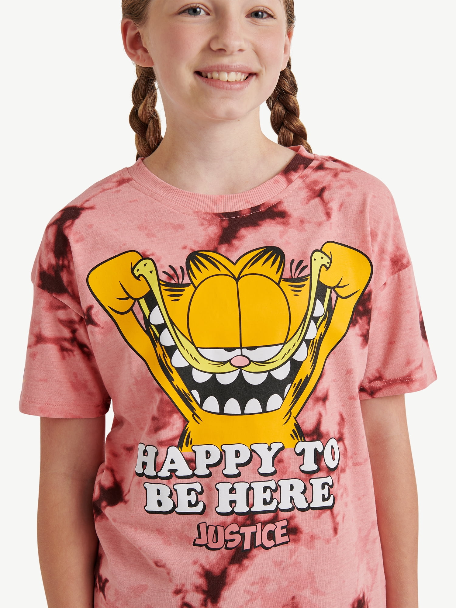 Justice x Garfield Girls Oversized Tee, Sizes XS - XLP