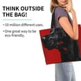 thumbnail image 2 of Easygdp Black Dog Red Background Bolsas Tote para Mujer, Bolsos de Hombro para Viaje, Bolsos de Mano de Gran Capacidad para Compras y Trabajo, 2 of 8