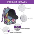 thumbnail image 4 of Canvas Bohemian Print Backpack for Teen Girls, Roomy Boho Style Bookbag with Multiple Pockets, Durable School College Backpack for Women, Perfect Gift for Students, 4 of 5