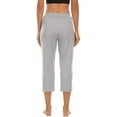 thumbnail image 3 of Womens Capri Yoga Pants Loose Workout Joggers Drawstring Sweatpants Lounge Pajama Capris Pants with Pockets, 3 of 3