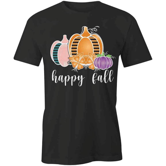 Happy Fall T-Shirt | Cute Autumn Black Tee Gift