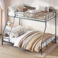 thumbnail image 1 of Space-Saving Heavy Duty Metal Twin Over Full Bunk Bed – Sturdy Steel Frame with Ladder & Full-Length Guardrails – Perfect for Adults & Teens – No Box Spring Needed – Gray, 1 of 6