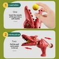 thumbnail image 3 of Dinosaur Ball Launcher Toy, Rotating Spray Shooting Game Set, 24 Soft Bullets & Twin Injectors, Green Outdoor Activity STEM Learning Gift, 3 of 6
