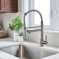 thumbnail image 4 of ANGELES HOME Single Hole Arch Bathroom Sink Vessel Faucet Single Handle Bathroom Faucet Brushed Nickel, 4 of 6