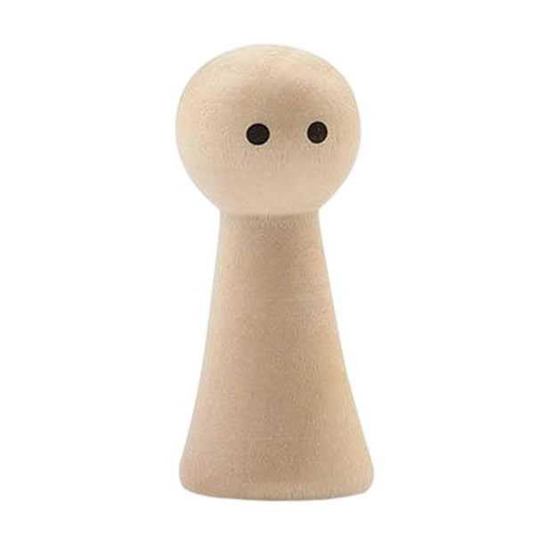 Figuras de madera sin pintar para pintar obras de arte Muñeca de madera sin terminar en blanco para 34 cm x 15 cm