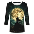 thumbnail image 4 of Sheghy Tops for Women Going Out Womens Halloween Lapel Collar Long Sleeve Shirt - Printed Button Down Casual Multicolor S, 4 of 5