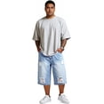 thumbnail image 4 of GINGTTO Men's Ripped Baggy Fit Below Knee Denim Shorts, 4 of 10