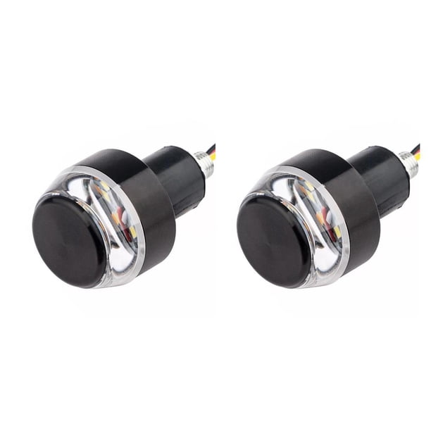 Kenally 1 par de luces LED de giro para motocicleta montaje en manillar lámparas de señal indicadores accesorios pieza de repuesto blanco a Blanco a Amarillo 2piezas