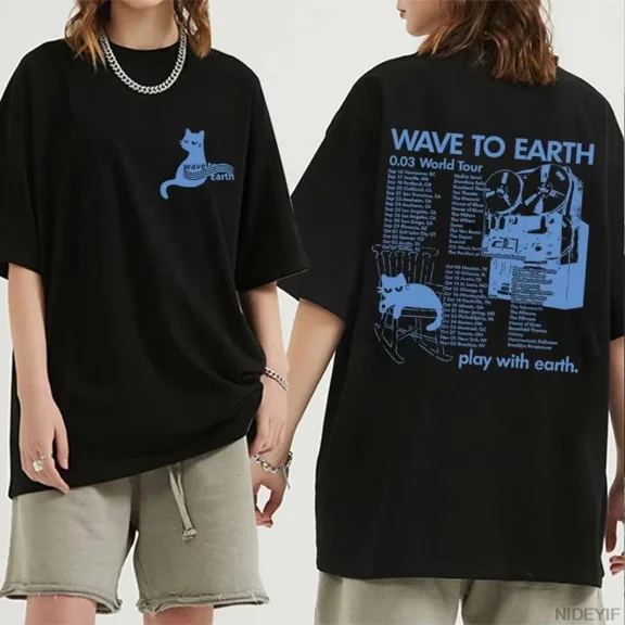 Wave To Earth 2025 Tour Album T-shirt for Men and Women, Cotton Short Sleeve T-shirt, Hip Hop