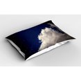 thumbnail image 2 of Ambesonne Cloud Pillow Sham 2 Pack, Nocturnal Theme Night Sky, 30"x20", Night Blue Off White, 2 of 3
