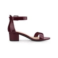 thumbnail image 3 of DARING DIVA Women's Ankle Strap Low Block Heel Sandals 7.5 Burgundy, 3 of 7