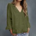 thumbnail image 2 of Vestidos Casuales Para Mujer, Blusas De Mujer De Moda Camiseta/camiseta de manga larga con cuello en V y mangas de encaje de lino sintético para mujer, primavera e invierno, 2 of 6
