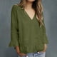 thumbnail image 2 of Vestidos Casuales Para Mujer, Blusas De Mujer De Moda Camiseta/camiseta de manga larga con cuello en V y mangas de encaje de lino sintético para mujer, primavera e invierno, 2 of 6