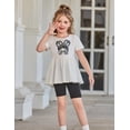 thumbnail image 4 of Arshiner Girls Summer Outfits Short Sleeve Ruffle Hem Top and Biker Shorts Set Girl Clothes, 4 of 6